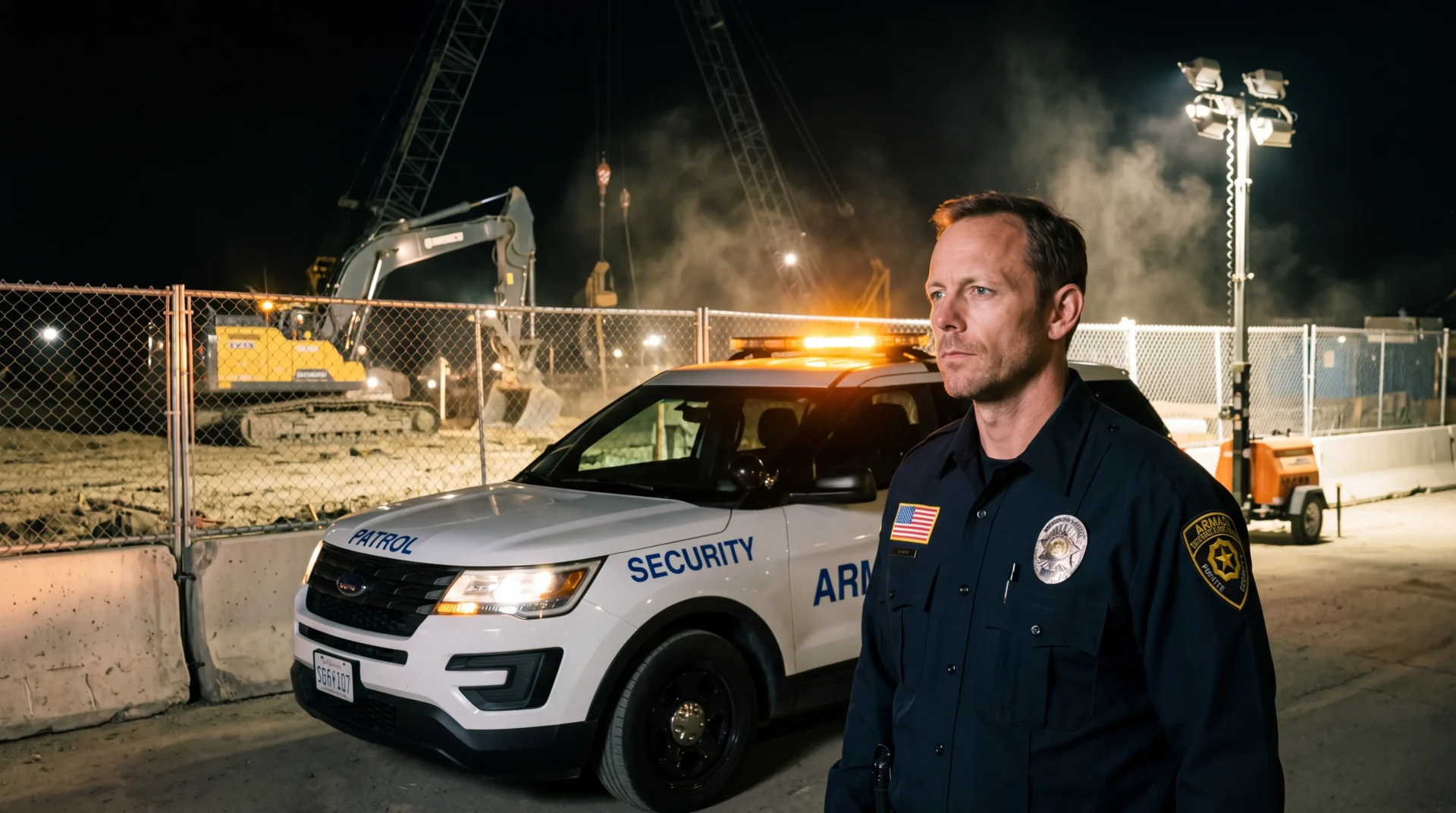 Overnight perimeter patrol for construction site security in San Francisco