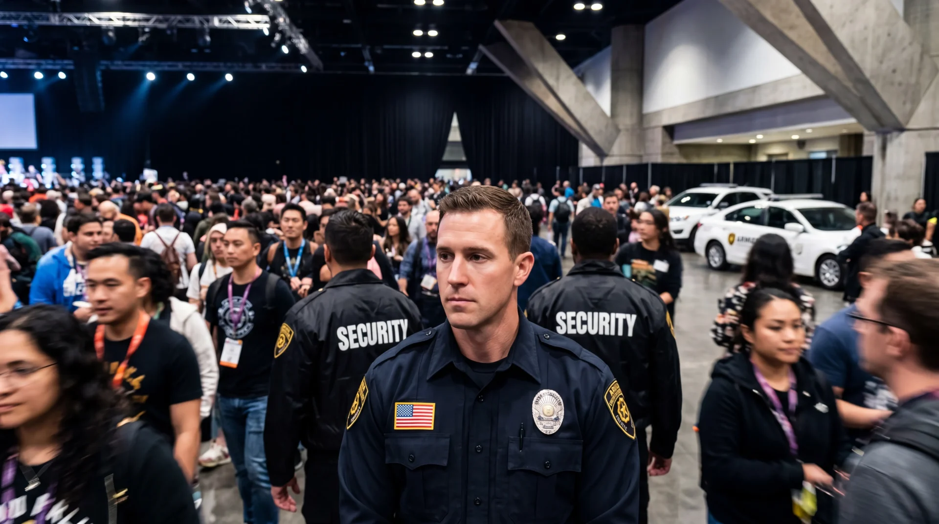 Crowd management by an event security team in San Francisco